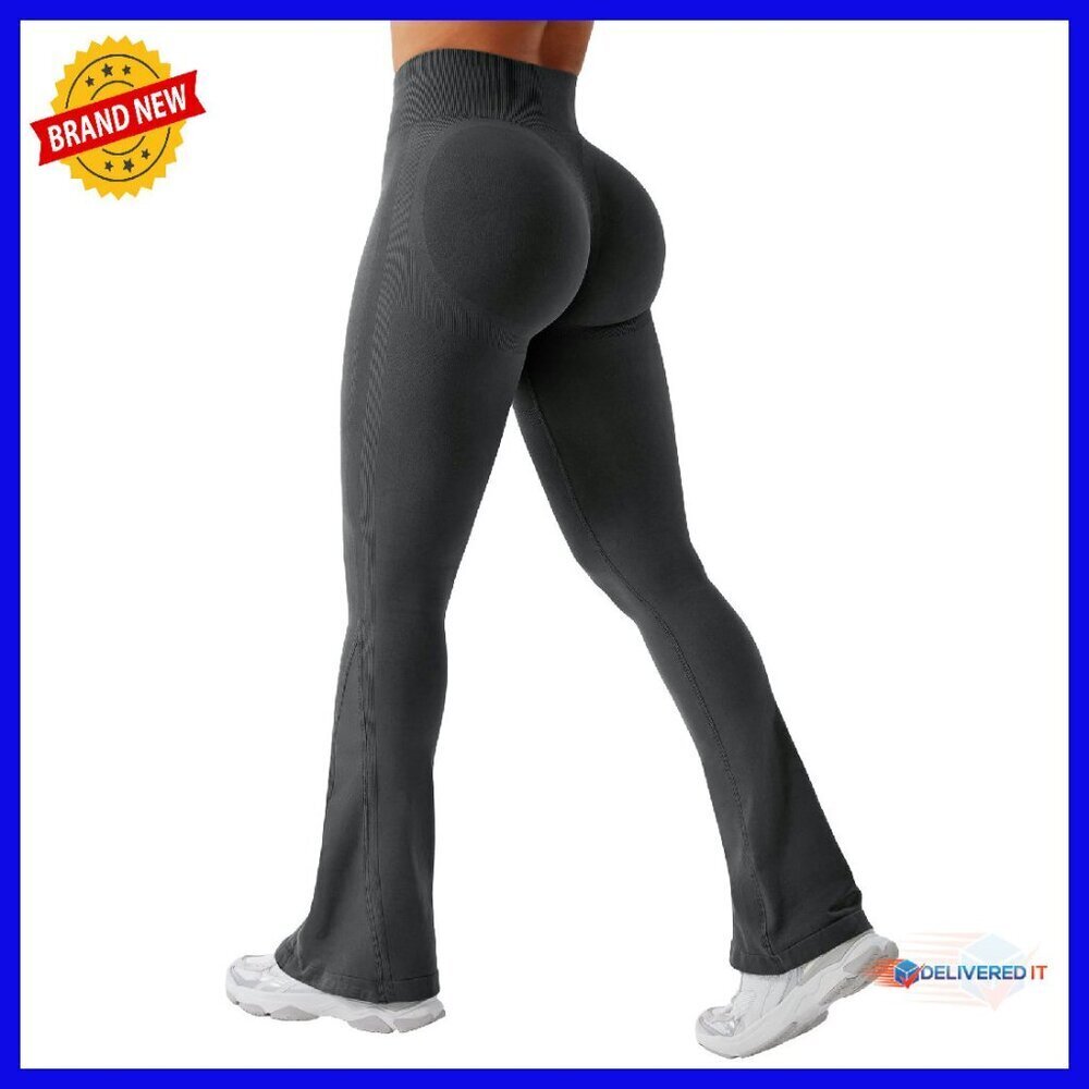 Mini Flare Yoga Leggings Butt Lifting Seamless High Waisted Workout Pants